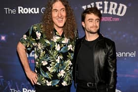 "Weird Al" Yankovic and Daniel Radcliffe attend US Premiere Of Weird: The Al Yankovic Story at Alamo Drafthouse Cinema Brooklyn