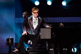 Sir Elton John performs onstage during the Farewell Yellow Brick Road tour at Dodger Stadium on November 17, 2022 in Los Angeles, California. (Photo by Scott Dudelson/Getty Images)