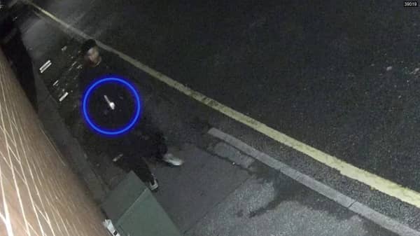 Man caught on CCTV with weapon before stabbing man in unprovoked attack.