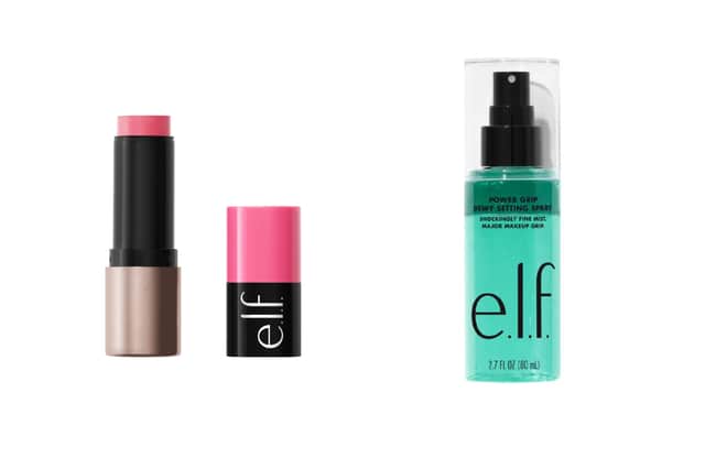 e.l.f soft glam cream blush and power grip dewy setting spray