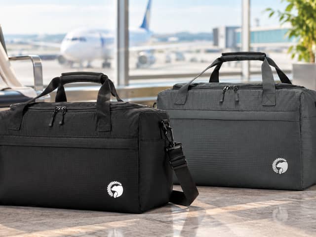 The BAGZY 20-litre travel bag measures 40 x 20 x 25cm and is designed for underseat cabin luggage.