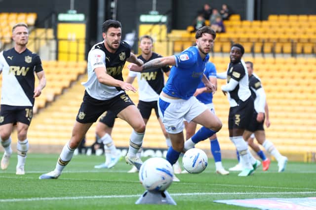 Jack Simpson in action for Chesterfield away to Port Vale