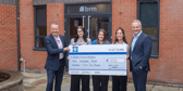 Celebrating the success of their recent Wills Month campaign are (from left) Rob Woodhead executive director at BRM, paralegals Grace Blant, Emily Passey, corporate fundraiser at Blythe House Hospice, solicitor Jess Bradfield and executive director Paul Berresford.