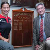 Club President Aaron with 2025/26 Women’s Jess Griffin, Player of the Year.