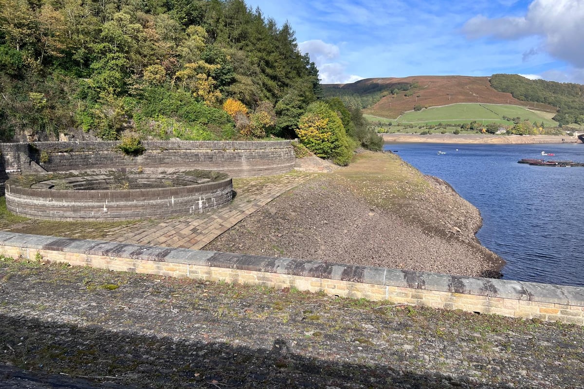 Ladybower reservoir near Sheffield drops to 10-year low