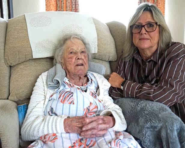 Inkersall pensioner Mary Hubbard and daughter Julie Coleman.