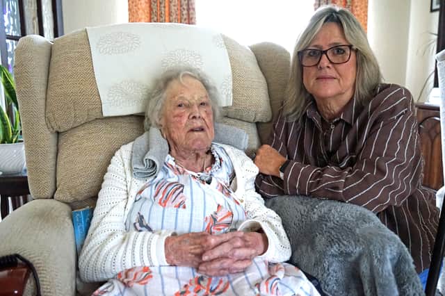 Inkersall pensioner Mary Hubbard and daughter Julie Coleman.