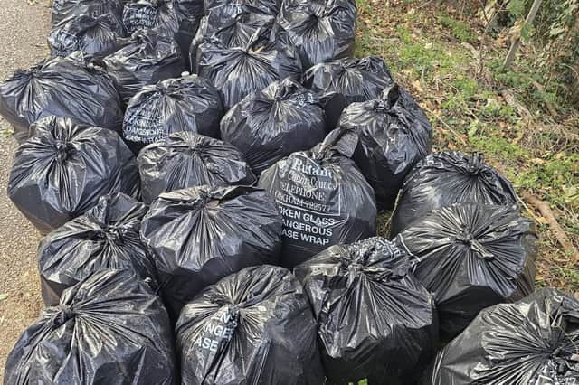 The litter pickers collected staggering 221 bags of waste.