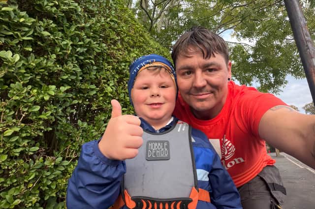 Oscar Wilson is raising money for the MND Association of which Sir Kevin Sinfield is patron.