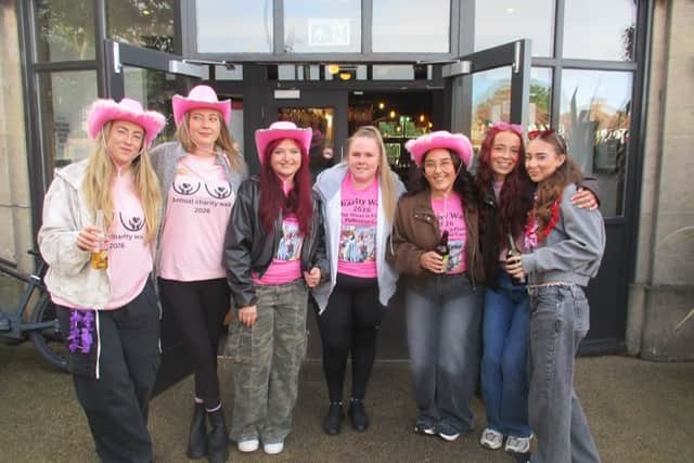 The bar team at the Royal Oak, Tibshelf