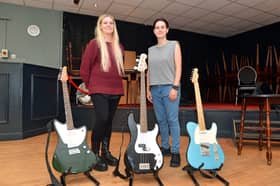 Sarah Darracott-Hawkins and music tutor Jess Allen at The Hub, Hasland Club in Chesterfield.