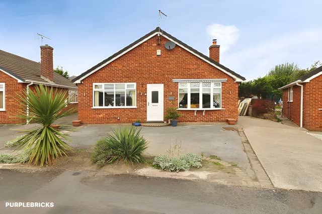 The detached bungalow on Elvaston Road offers three double bedrooms and a guide price starting at £300,000