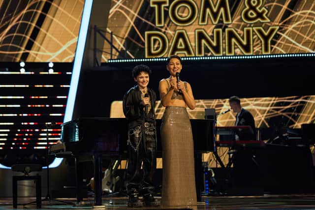 Frank Raven with Emma Willis, presenter of The Voice UK.