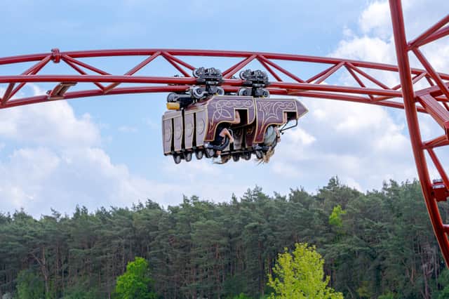 The Drakon rollercoaster, Paultons Park's first inverting - ie it goes upside-down - ride