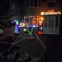 Houses and gardens dressed up for Halloween in Derbyshire as trick or treat groups prepare to visit