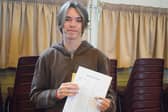 Charlie celebrating his results