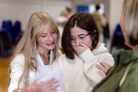 Hope Valley College students opening and celebrating their GCSE results