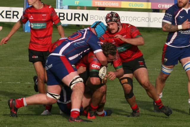 Teddy Geering on the attack for Dronfield