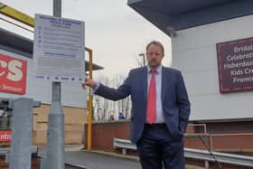 Toby at Ravenside Retail park car park in 2020 following complaints from constituents about unfair tickets being issued
