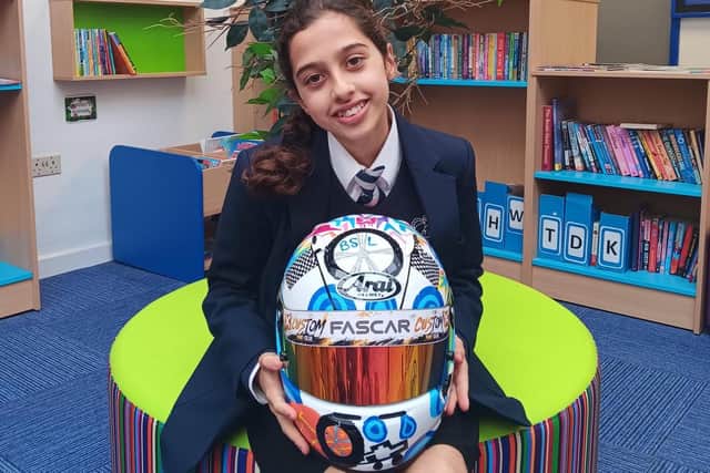 Umi from The Royal School for the Deaf was the winner fo the competition for the helmet design