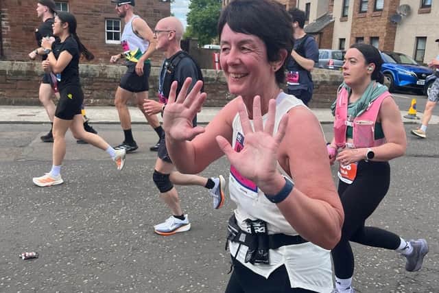 Kirsty running the Edinburgh Marathon