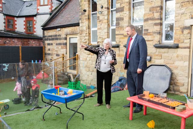 Margaret Mason OBE, Chair of the Board of Trustees at Treasures and Toby Perkins, MP for Chesterfield