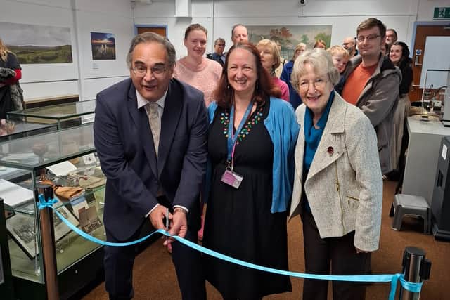DCC Vice Chairman Cllr Rob Reaney, DCC Museums Manager Martha Jasko-Lawrence and DCC Cabinet Member for Environment Cllr Carol Wood. 