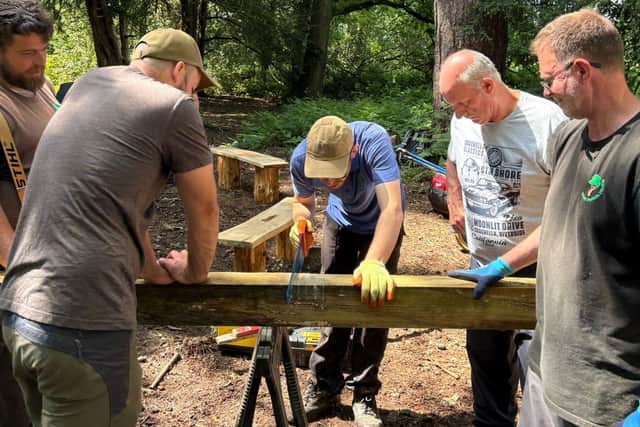 Team members from Bolsover Woodlands Enterprise busy at work