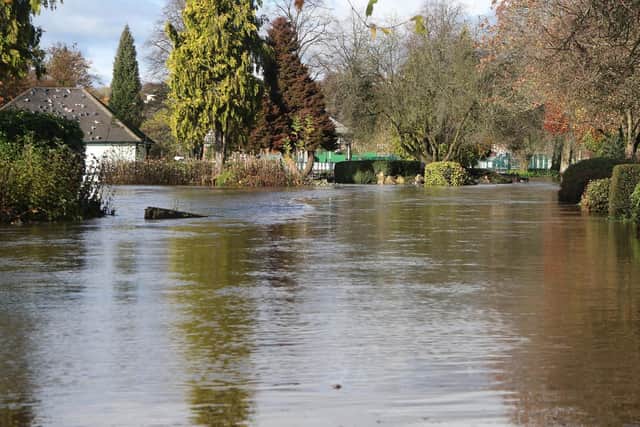 Parts of Matlock were completely submerged in flood water.
