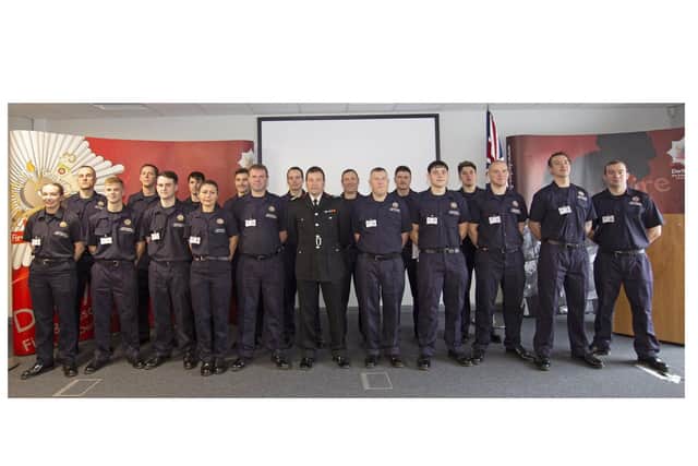 Derbyshire's new on-call firefighters.
