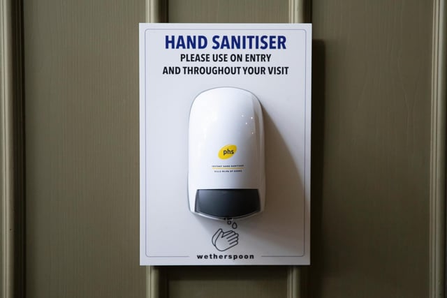 There will be an average ten hand sanitiser dispensers around the pub, including at the entrance for customers and staff to use