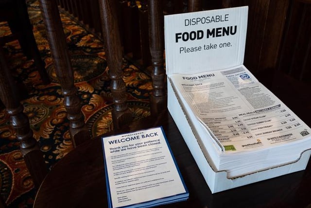 The menus will be disposable