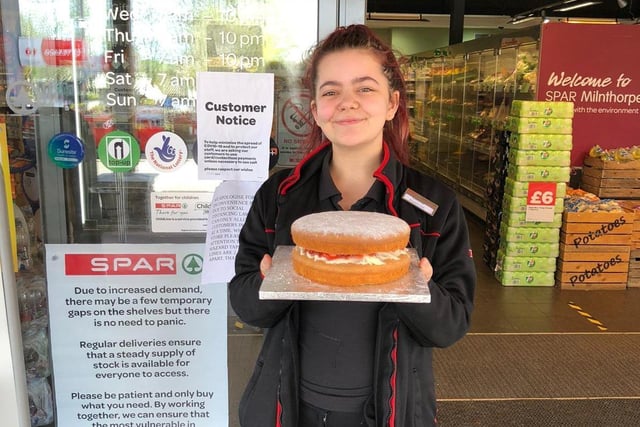Spar worker Annalise received this cake from a grateful customer