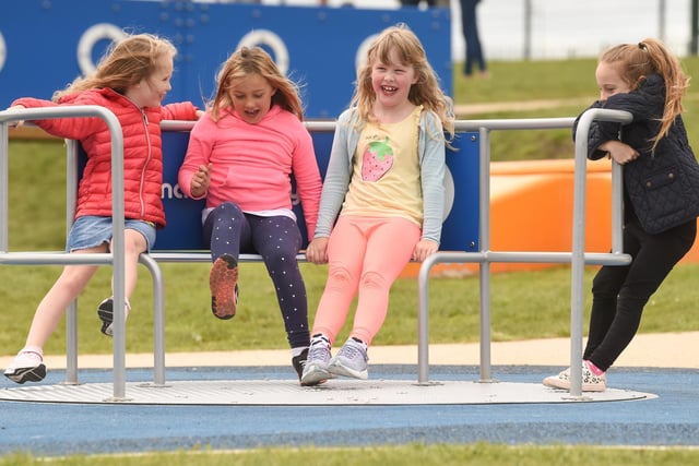 Groups of friends and family had fun on the new play equipment at the reopening of Anchorsholme Park.