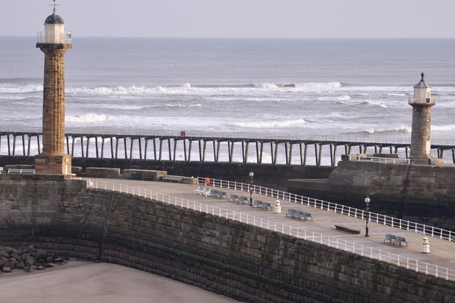 Enjoy fabulous sea views from Whitby's west pier