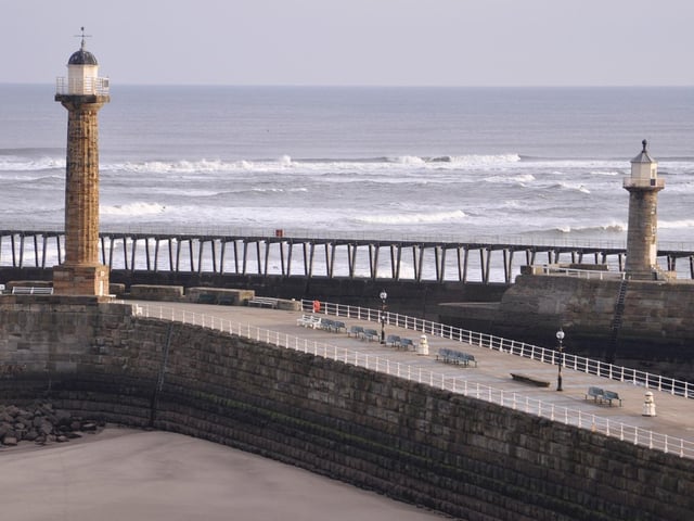 Enjoy fabulous sea views from Whitby's west pier