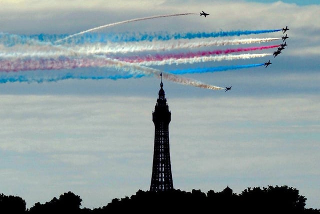 Two Great British institutions: The Red Arrows and Blackpool Tower