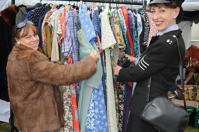 Searching for that perfect 40s frock are Susan Booth (left) and Irene Lange