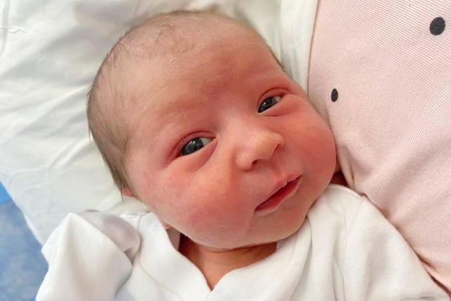 Baby Ava Alice Hodgkinson, born 9th September, weighing  7lb 4oz, to parents  Laura Waterworth and Philip Hodgkinson.
