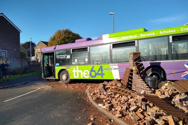 Police at the scene said the bus driver did not go to hospital, and a West Yorkshire Police spokesperson later confirmed that there were no reported injuries.