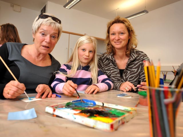 Scarborough families take part in the national The Big Draw event, at the Woodend Creative Workspace.