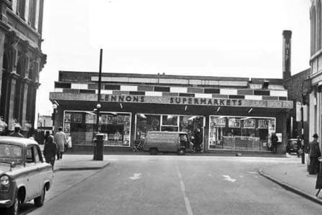 Lennons Supermarket on King Street, Wigan, in the 1960s