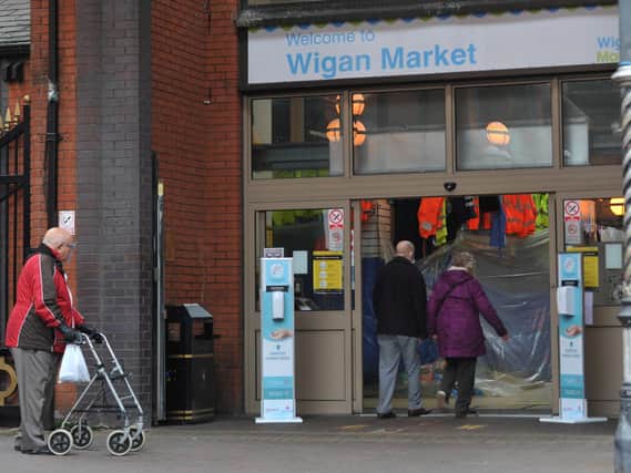 Wigan indoor market is open to customers for food and essential items.