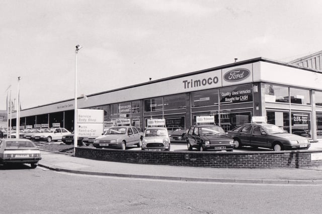 Did you buy a car from here back in the day? Ford new and used car centre Trimoco pictured in May 1987.