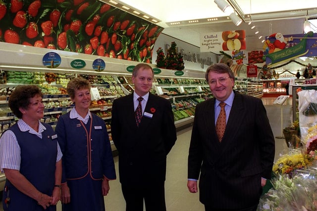 Sainbury's opened a new supermarket at the Moor Allerton Centre on King Lane. Pictured is chief executive Dino Adriano (right) with store manager Paul Robinson and staff June McDonnell and Marion Evans,