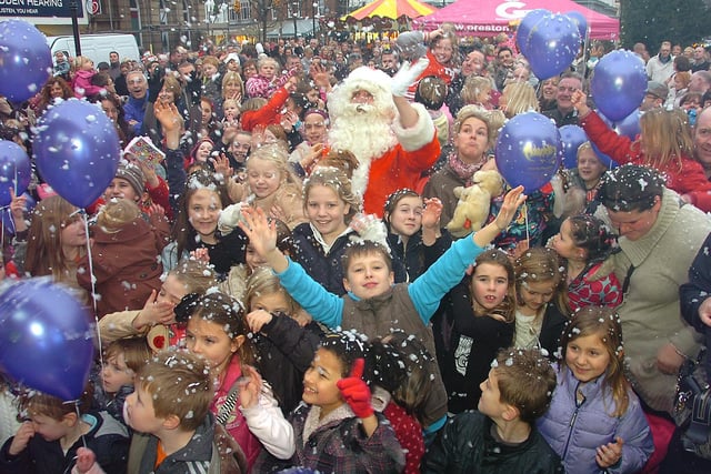 Santa with the crowd in 2011