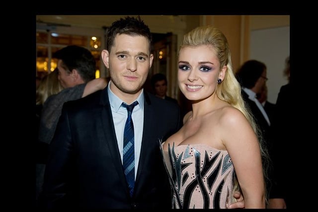 Singers Michael Buble and Katherine Jenkins