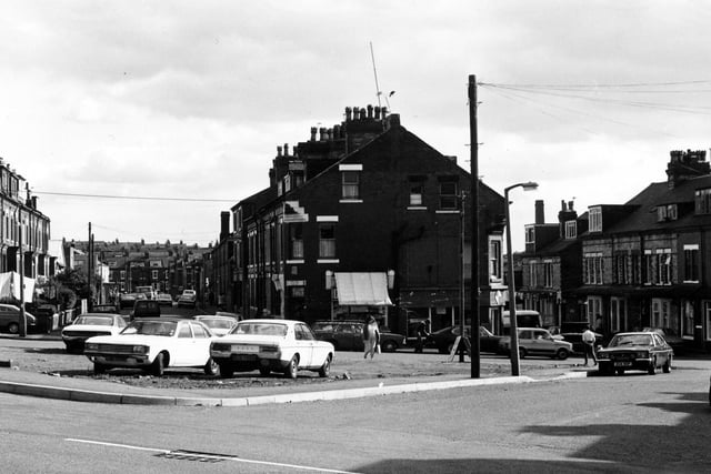 September 1984 and this view looks from Darfield Crescent onto Ashley Road and shows junctions with Florence Street on the left and Scarth Avenue on the right.