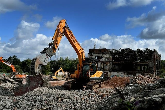 Demolition work at Vernon Carus Mill, Factory Lane, Penwortham in 2019