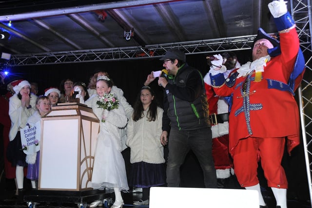 St Annes Carnival Queen Emma Hanson performs the switch on in 2016